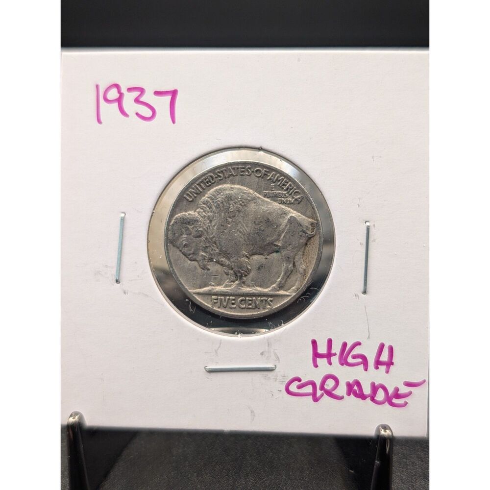 1937 Buffalo Nickel • High Grade • Strong Detail • Vintage U.S. 5¢
